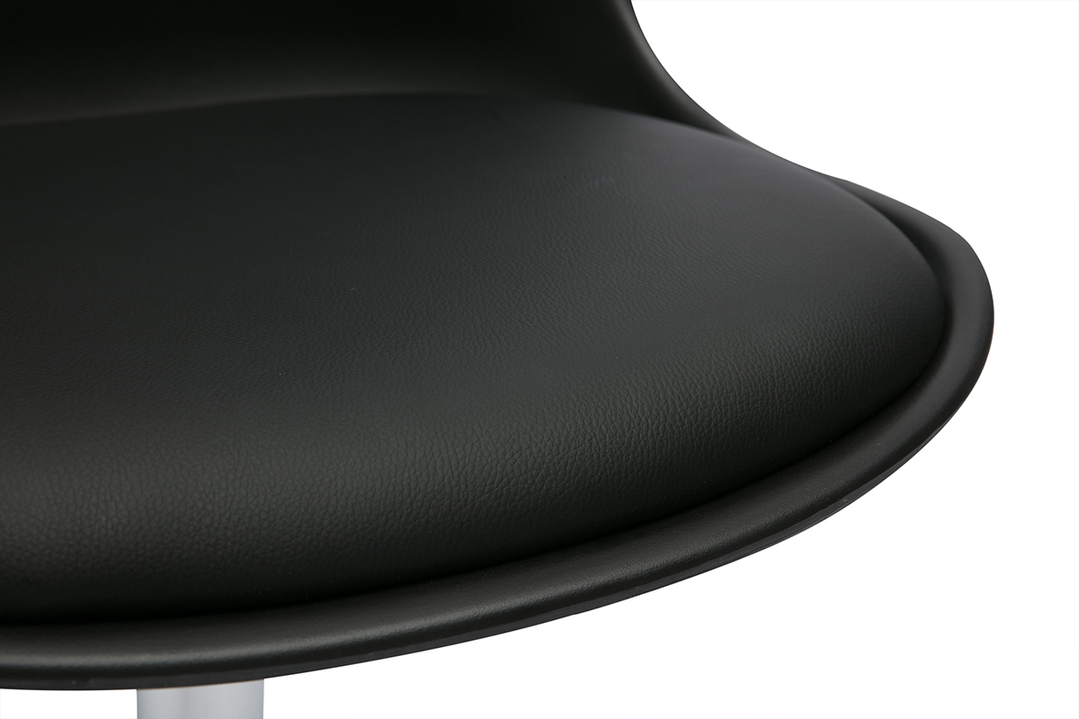 Silla de diseo giratoria negra y metal cromado STEEVY V2