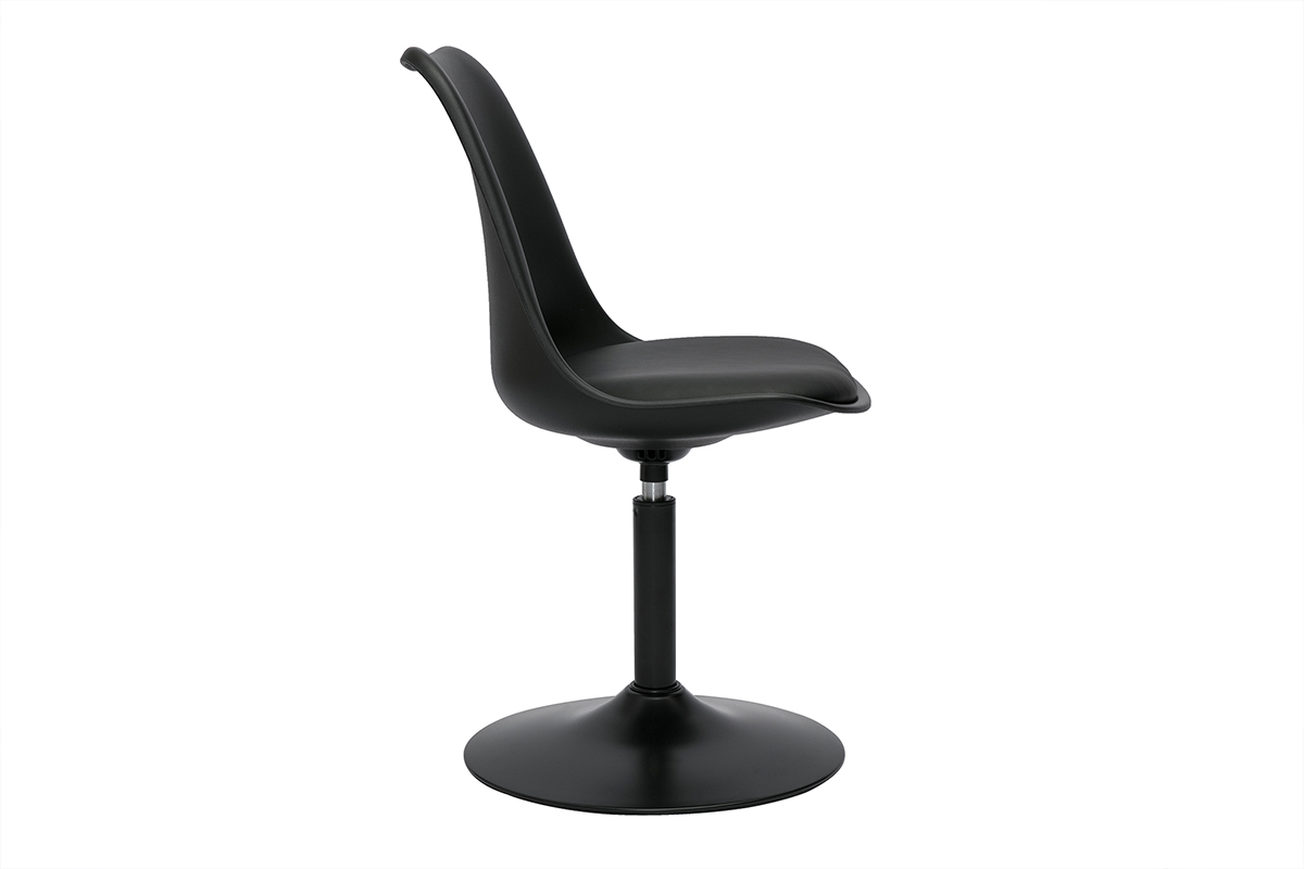 Silla de diseo giratoria negro mate STEEVY V2