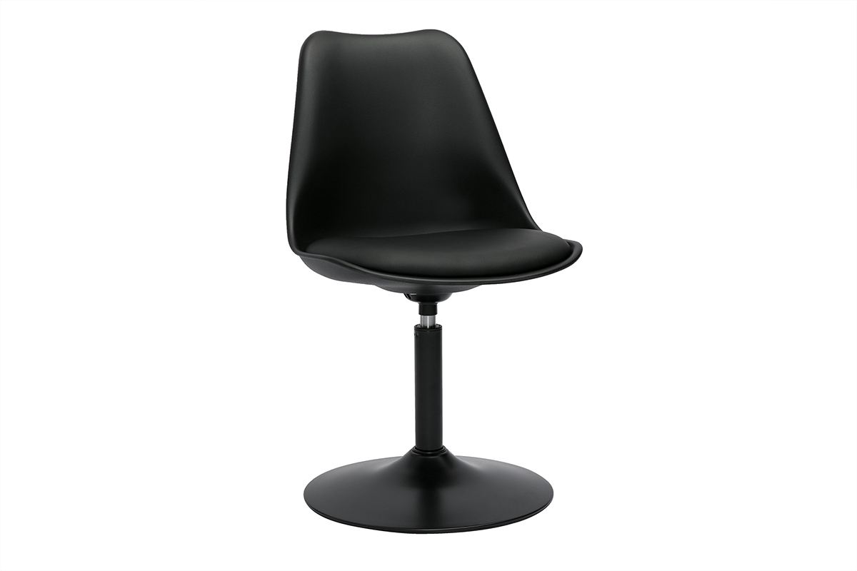 Silla de diseo giratoria negro mate STEEVY V2