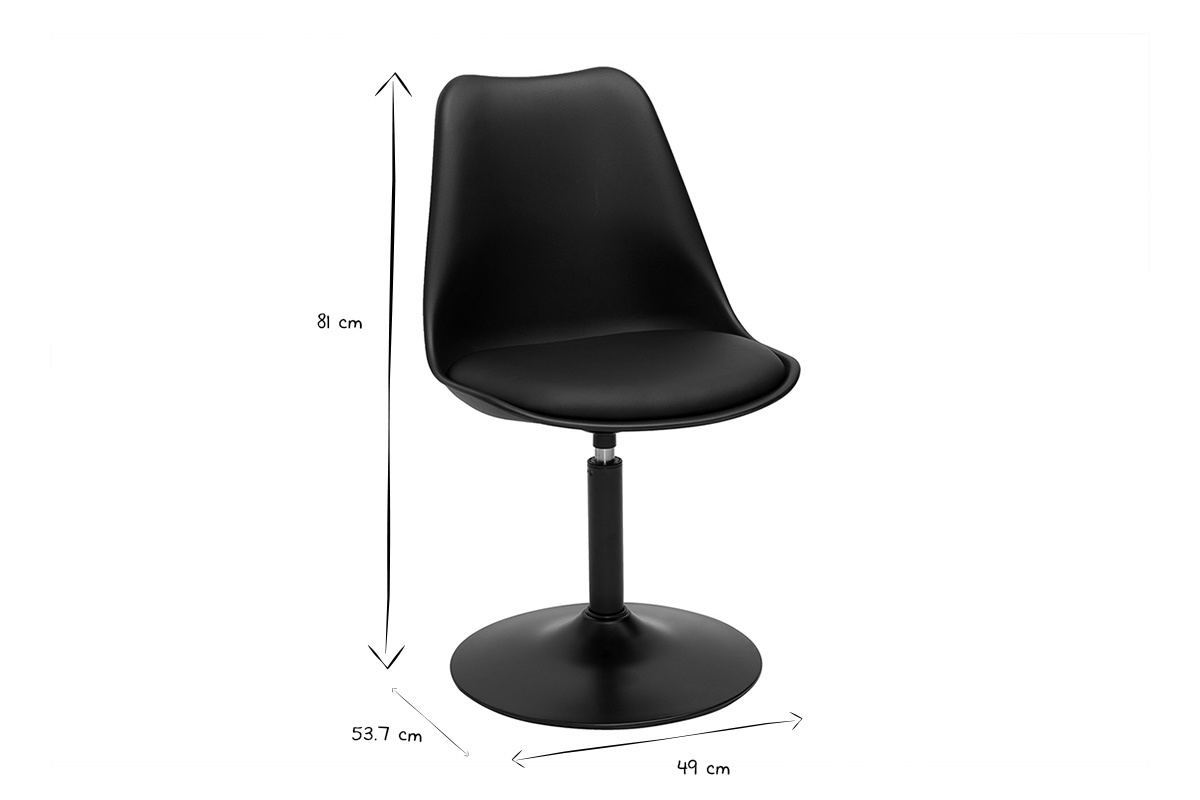 Silla de diseo giratoria negro mate STEEVY V2