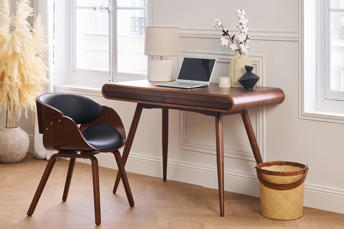 Silla de diseo negra BENT