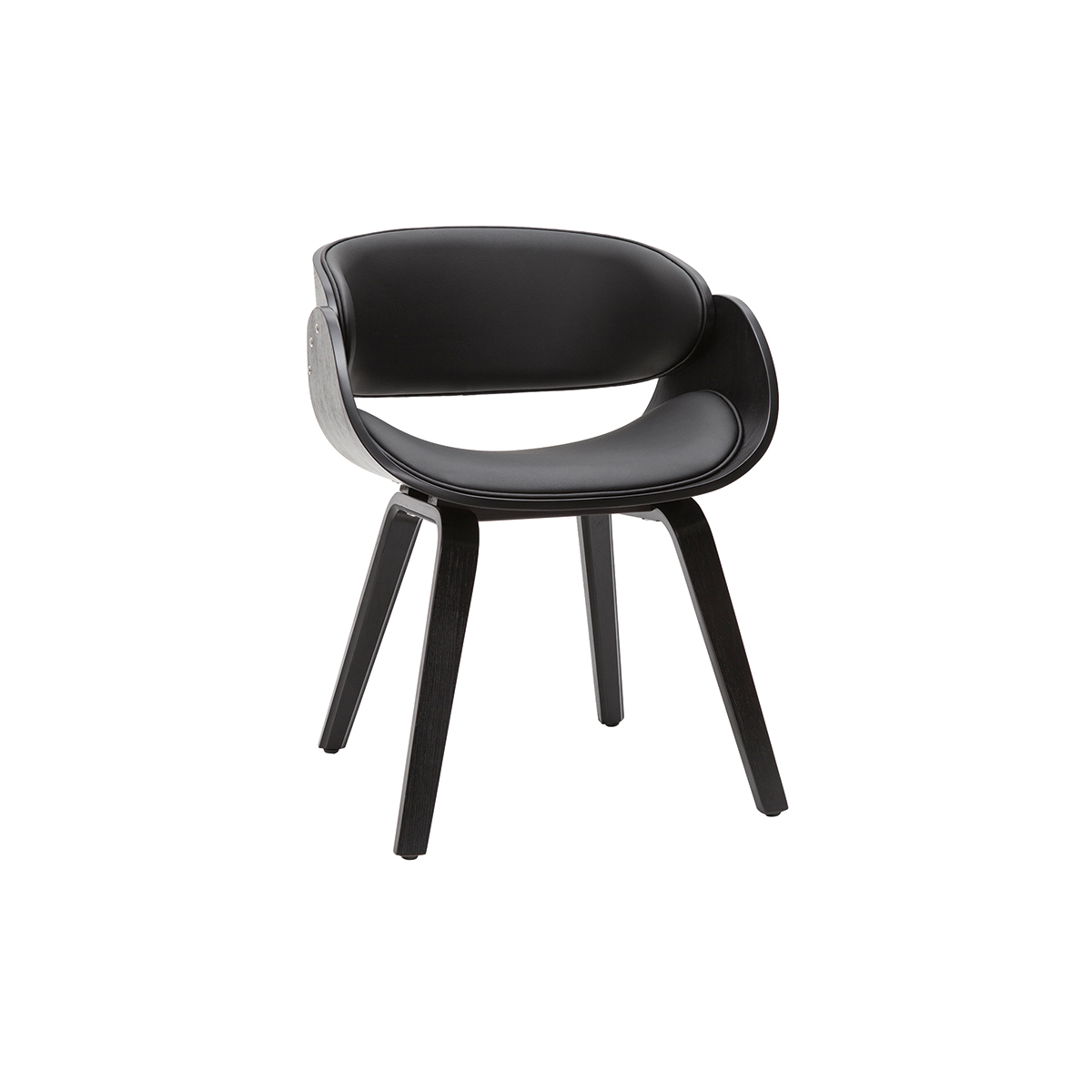 Silla de diseño negra BENT