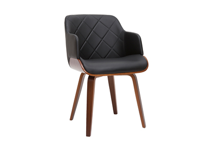 Silla de diseño negra con nogal LUCIEN