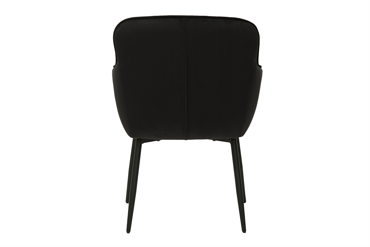 Silla de diseo negra de terciopelo y metal FRIDA