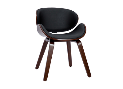 Silla de diseño negra y madera oscura WALNUT