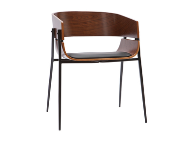 Silla de diseño negra y madera oscura WESS