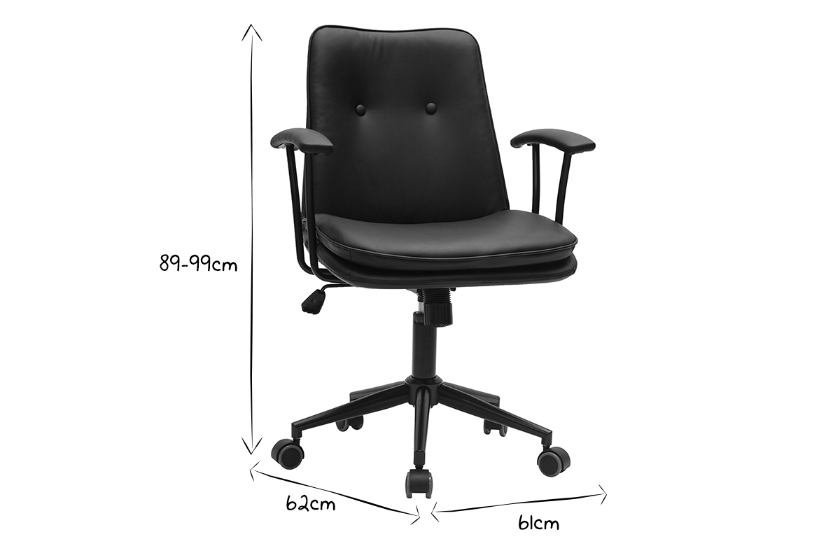Silla de escritorio ajustable negra BRADFORD