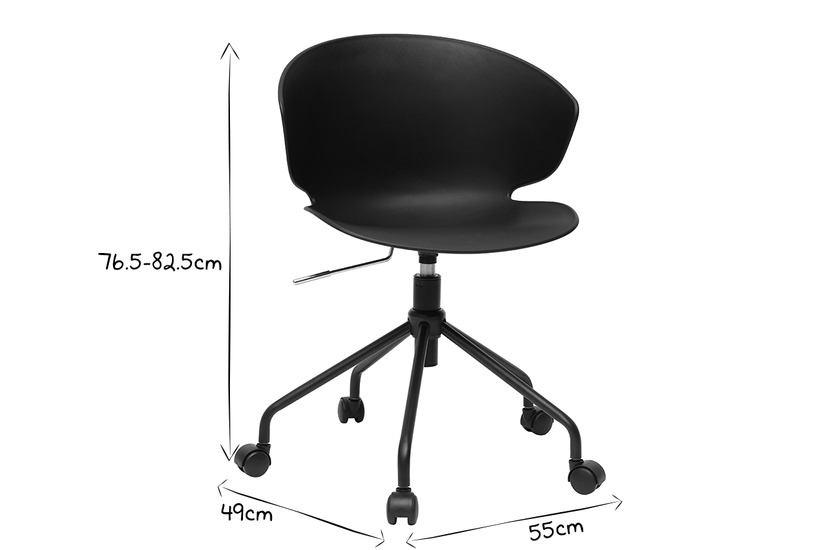 Silla de escritorio contempornea negra WING