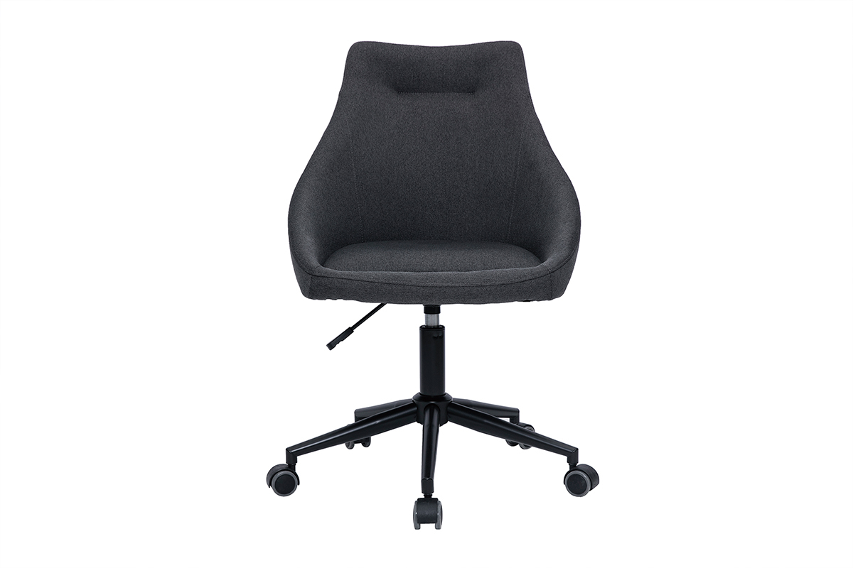Silla de escritorio de diseo de metal negro y tela gris oscura BOOMER