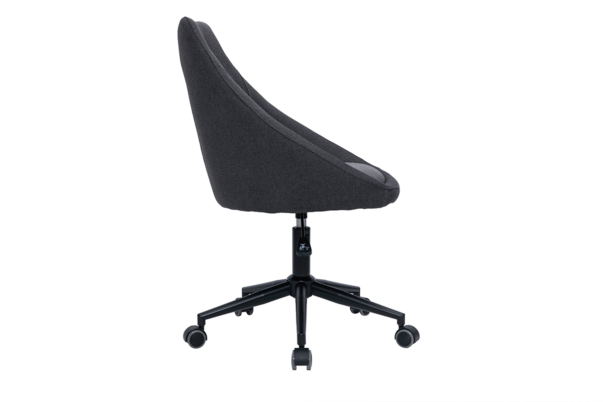 Silla de escritorio de diseo de metal negro y tela gris oscura BOOMER