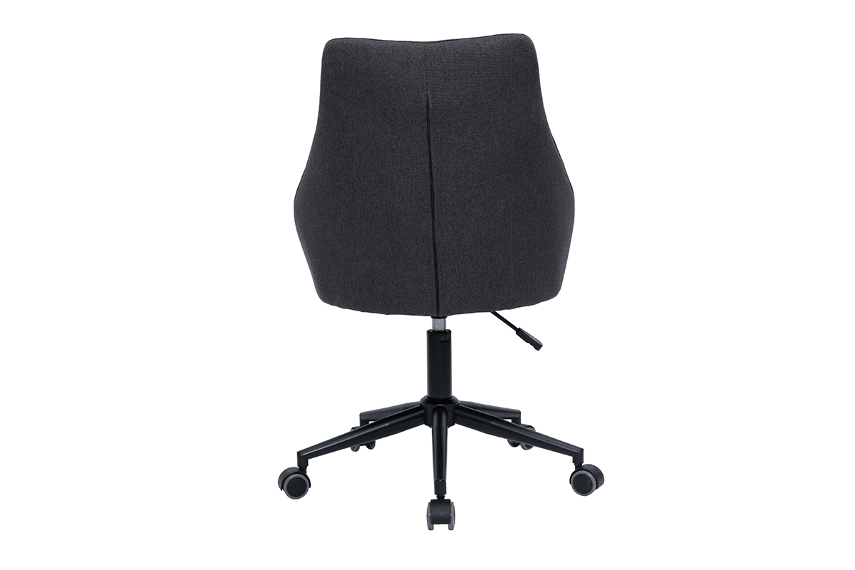Silla de escritorio de diseo de metal negro y tela gris oscura BOOMER
