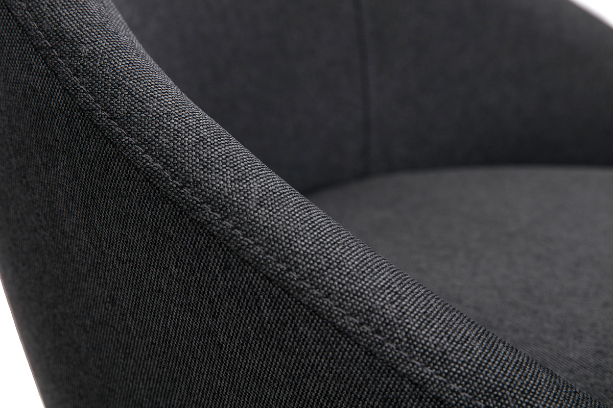 Silla de escritorio de diseo de metal negro y tela gris oscura BOOMER