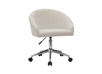 Silla de escritorio de diseño de terciopelo chenilla beige con ruedas RAVEN