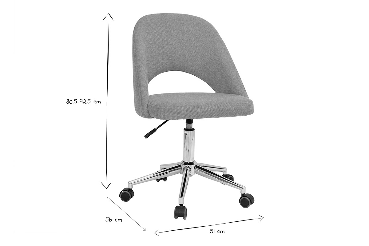 Silla de escritorio de tejido efecto aterciopelado texturizado amarillo mostaza y pata cromada COSETTE