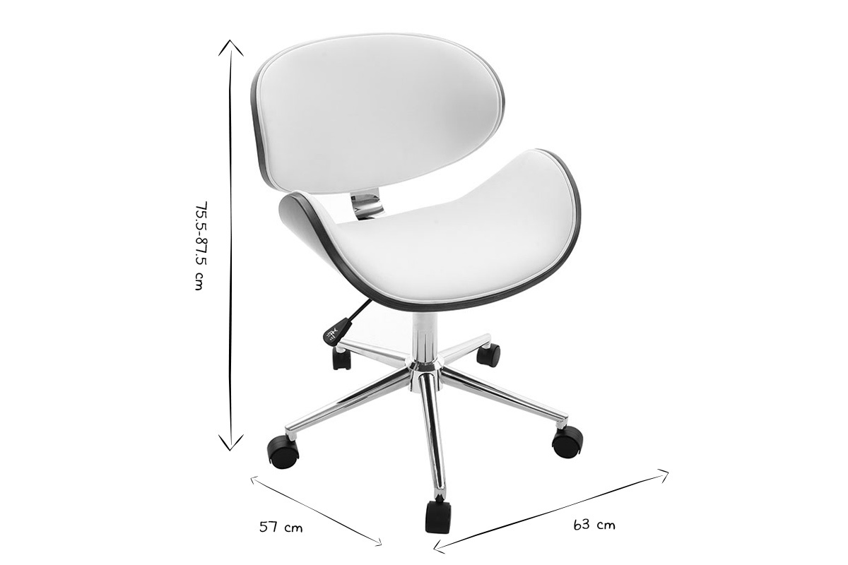 Silla de escritorio diseo blanco y madera WALNUT