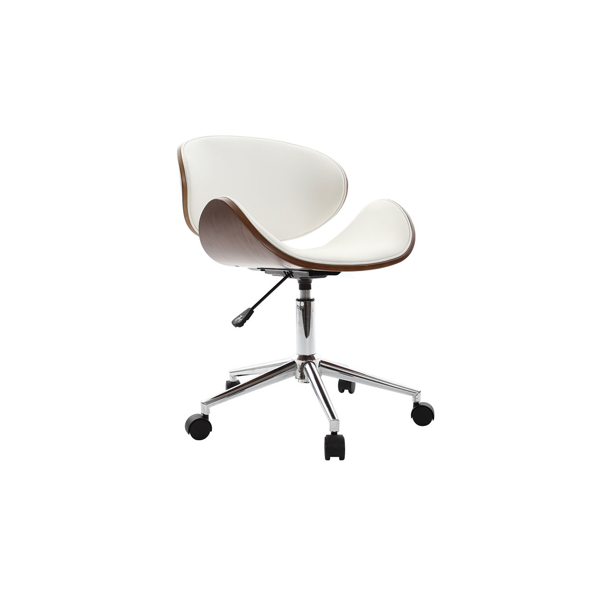 Silla de escritorio diseño blanco y madera WALNUT
