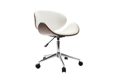 Silla de escritorio dise&ntilde;o blanco y medera WALNUT