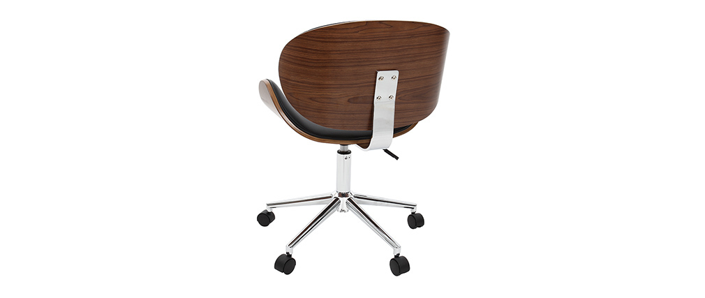 Silla de escritorio diseño negro y madera WALNUT