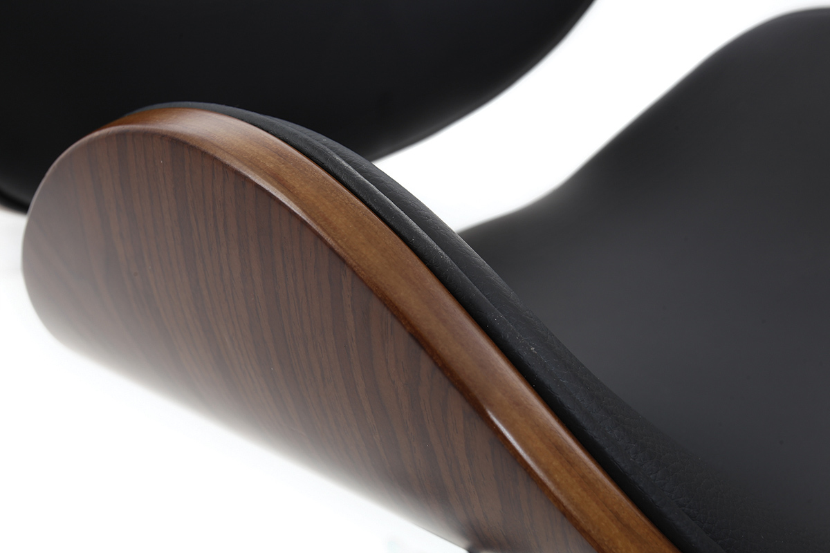 Silla de escritorio diseo negro y madera WALNUT