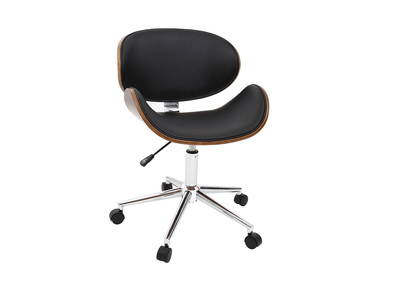 Silla de escritorio diseño negro y madera WALNUT