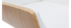 Silla de escritorio madera clara y blanca CURVED