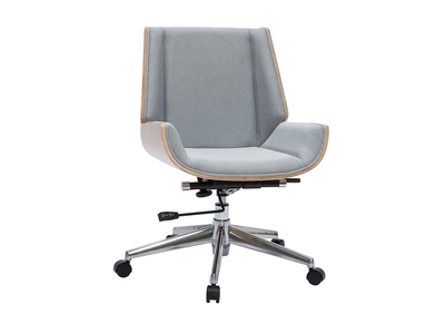 Silla de escritorio madera clara y gris claro CURVED