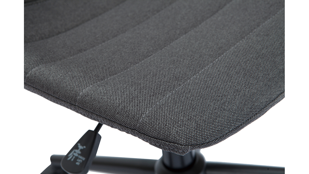 Silla de escritorio moderna con tejido gris antracita y metal negro SAURY