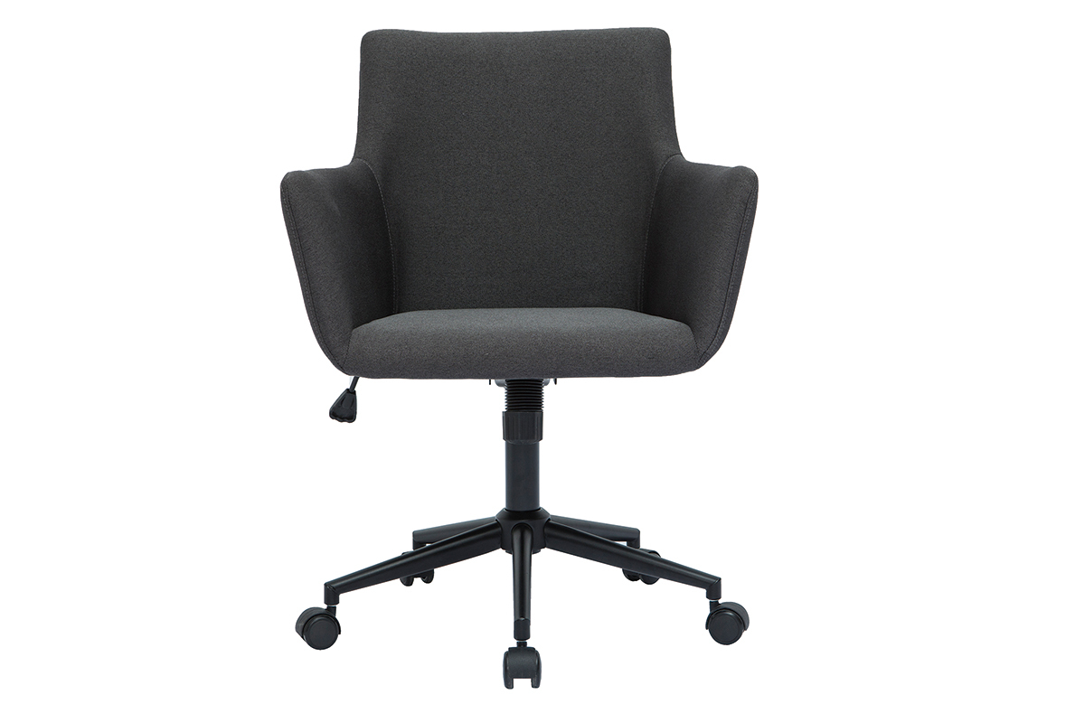 Silla de escritorio moderna de ruedas con tejido gris antracita CARLIE