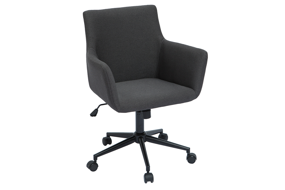 Silla de escritorio moderna de ruedas con tejido gris antracita CARLIE