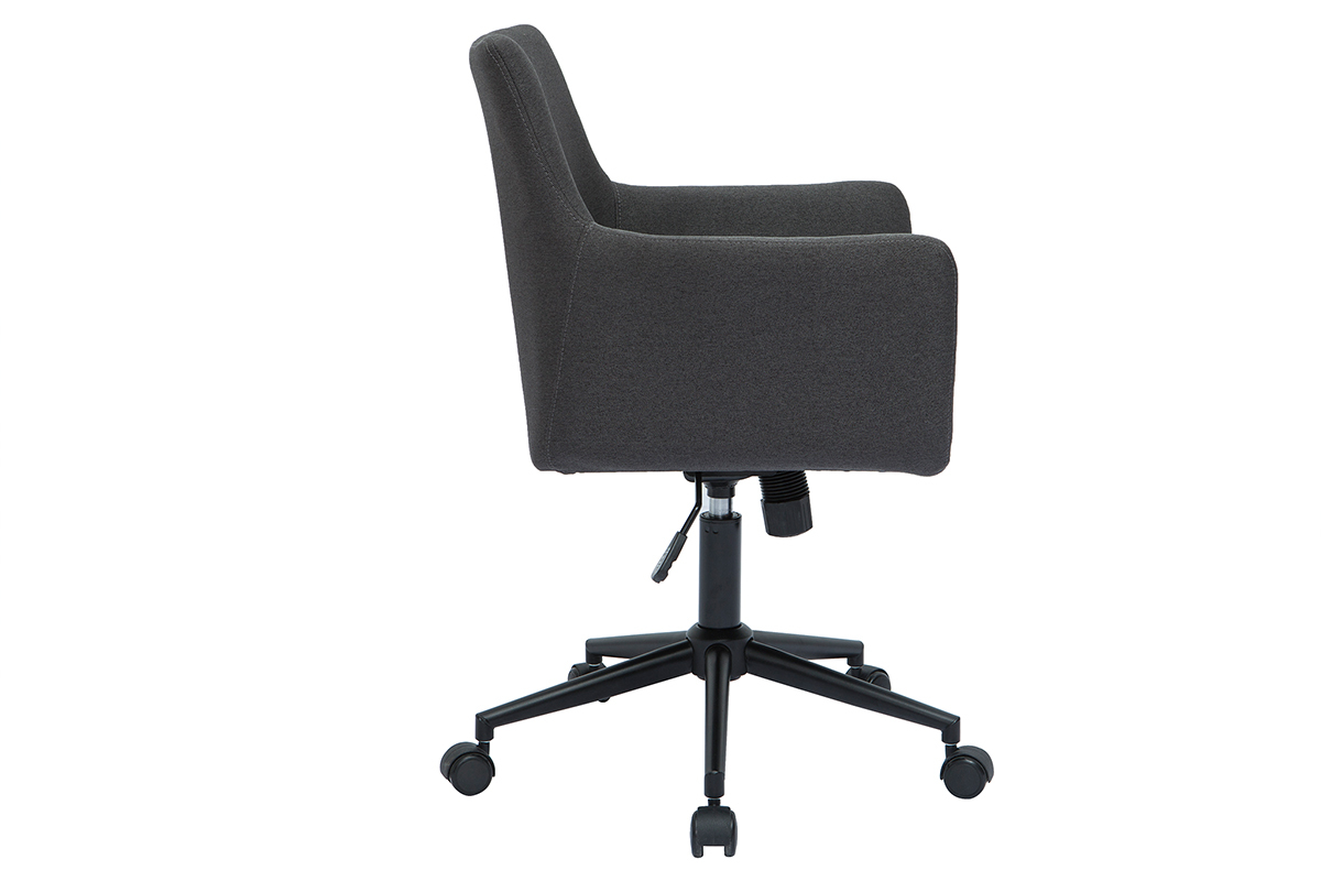 Silla de escritorio moderna de ruedas con tejido gris antracita CARLIE
