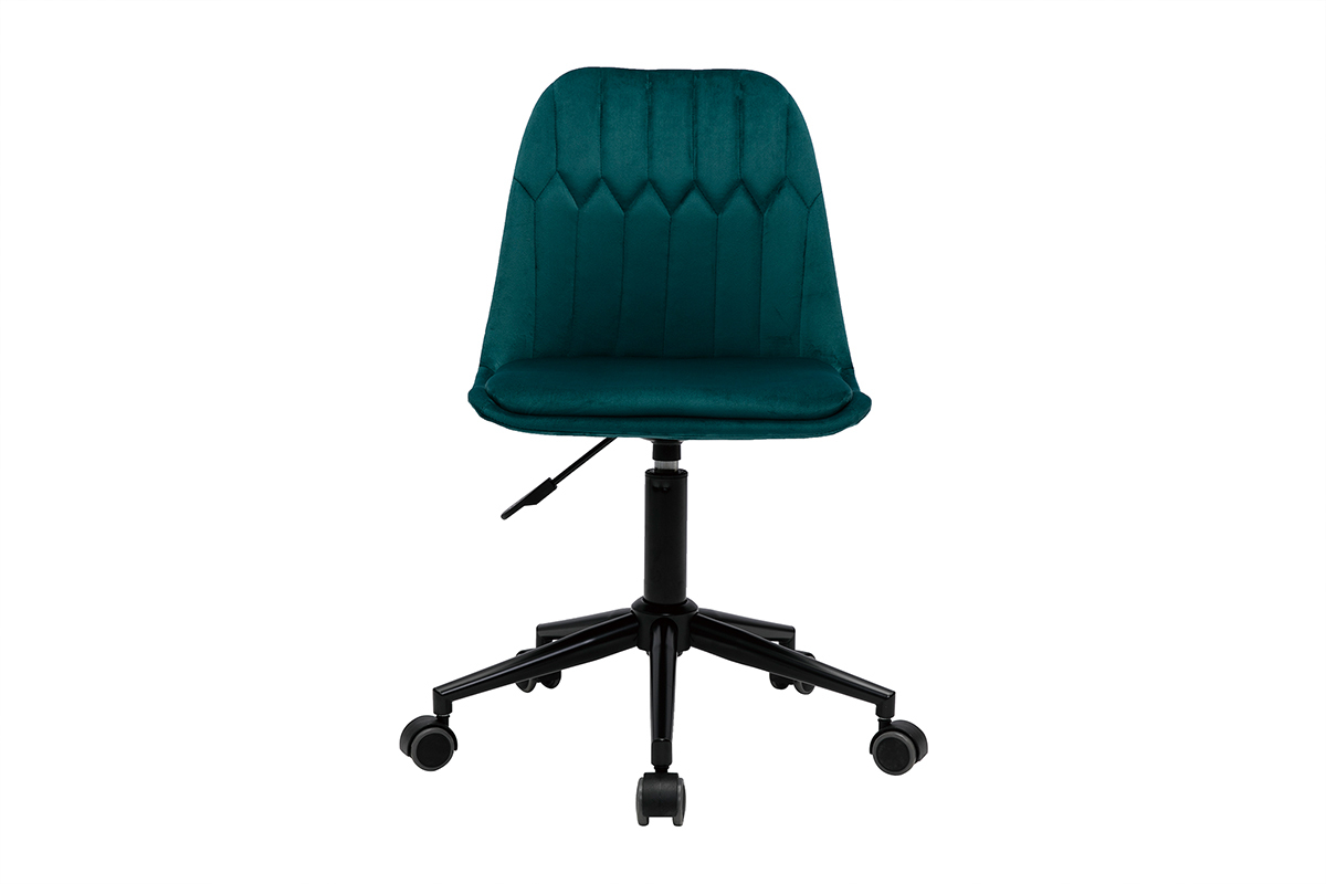 Silla de escritorio moderna de terciopelo azul petrleo FUSE