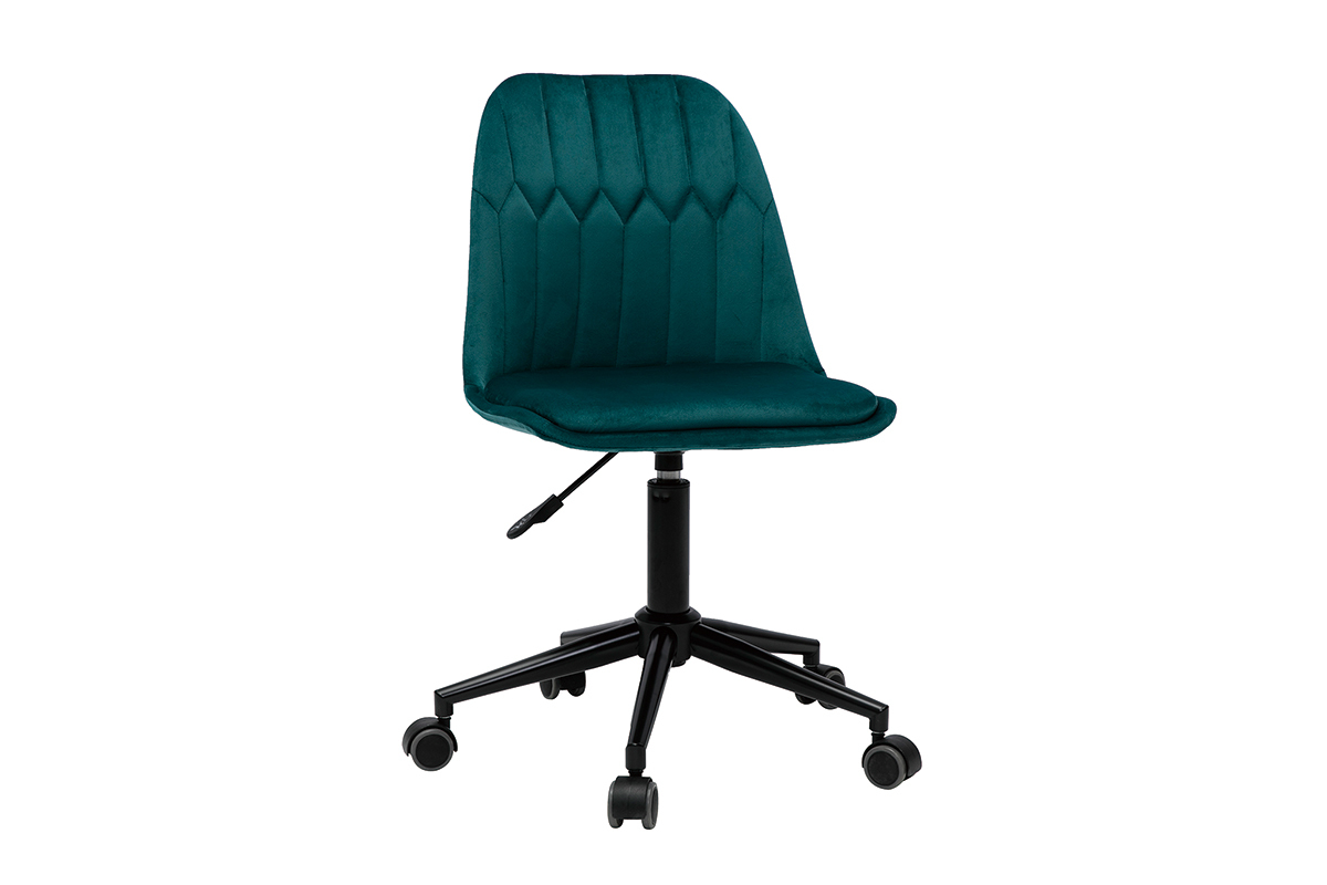 Silla de escritorio moderna de terciopelo azul petrleo FUSE