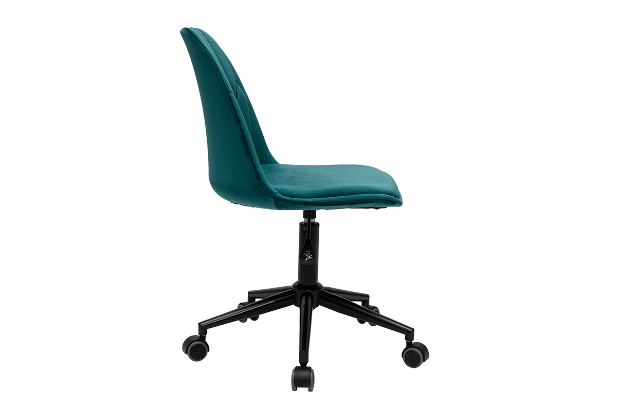 Silla de escritorio moderna de terciopelo azul petrleo FUSE