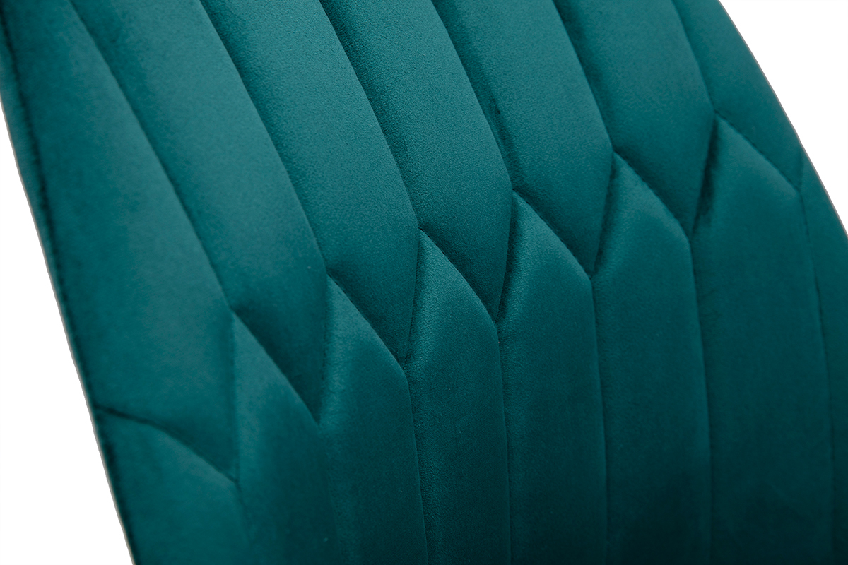 Silla de escritorio moderna de terciopelo azul petrleo FUSE