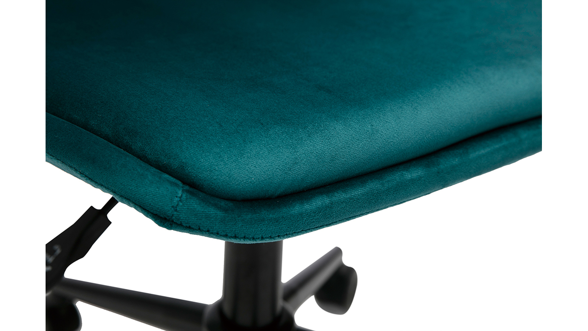 Silla de escritorio moderna de terciopelo azul petrleo FUSE