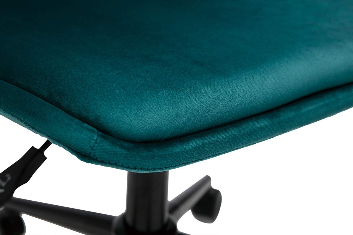 Silla de escritorio moderna de terciopelo azul petrleo FUSE