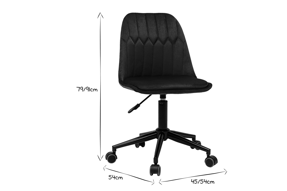 Silla de escritorio moderna de terciopelo azul petrleo FUSE