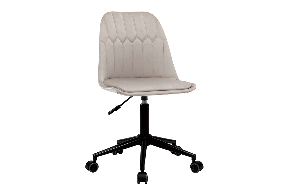 Silla de escritorio moderna de terciopelo color topo FUSE