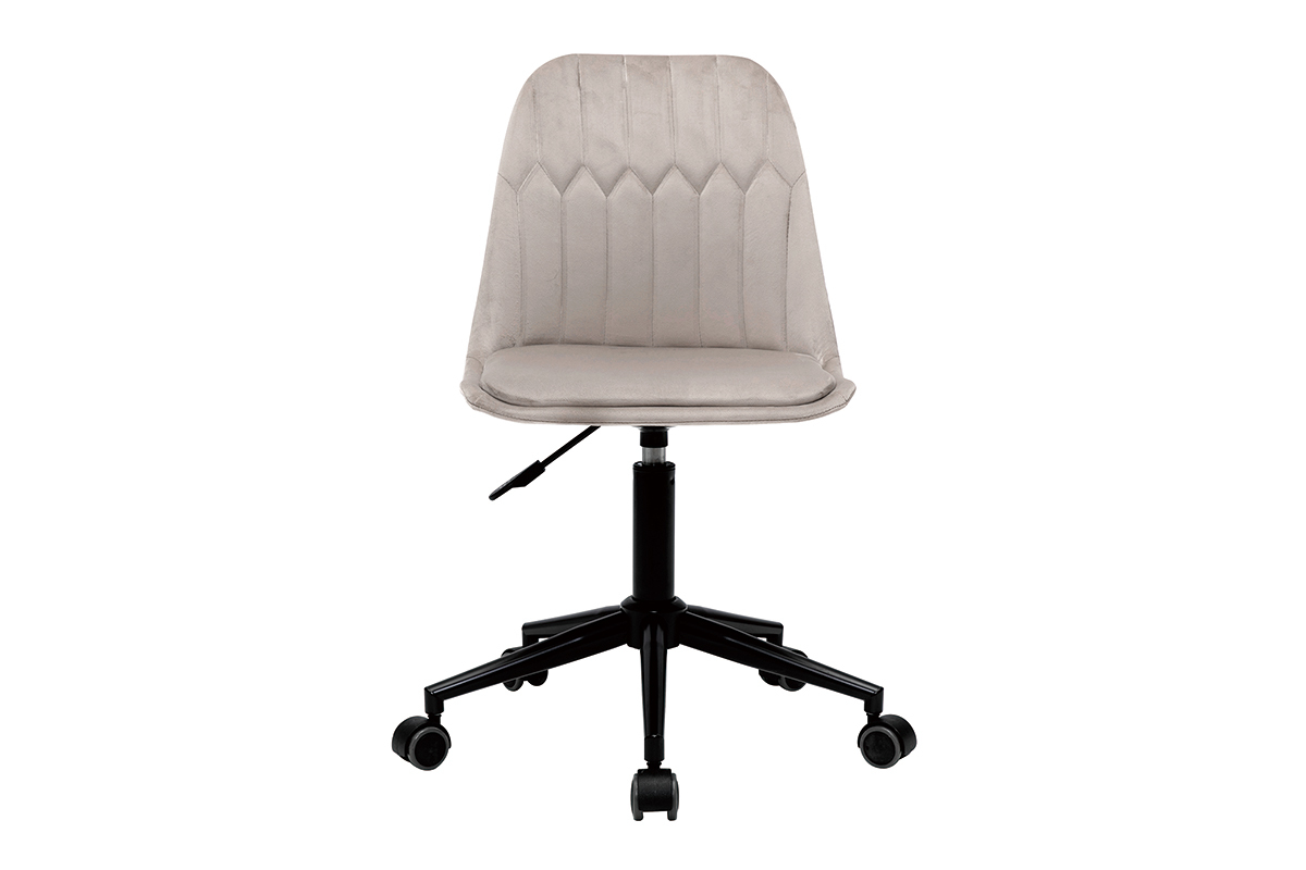 Silla de escritorio moderna de terciopelo color topo FUSE