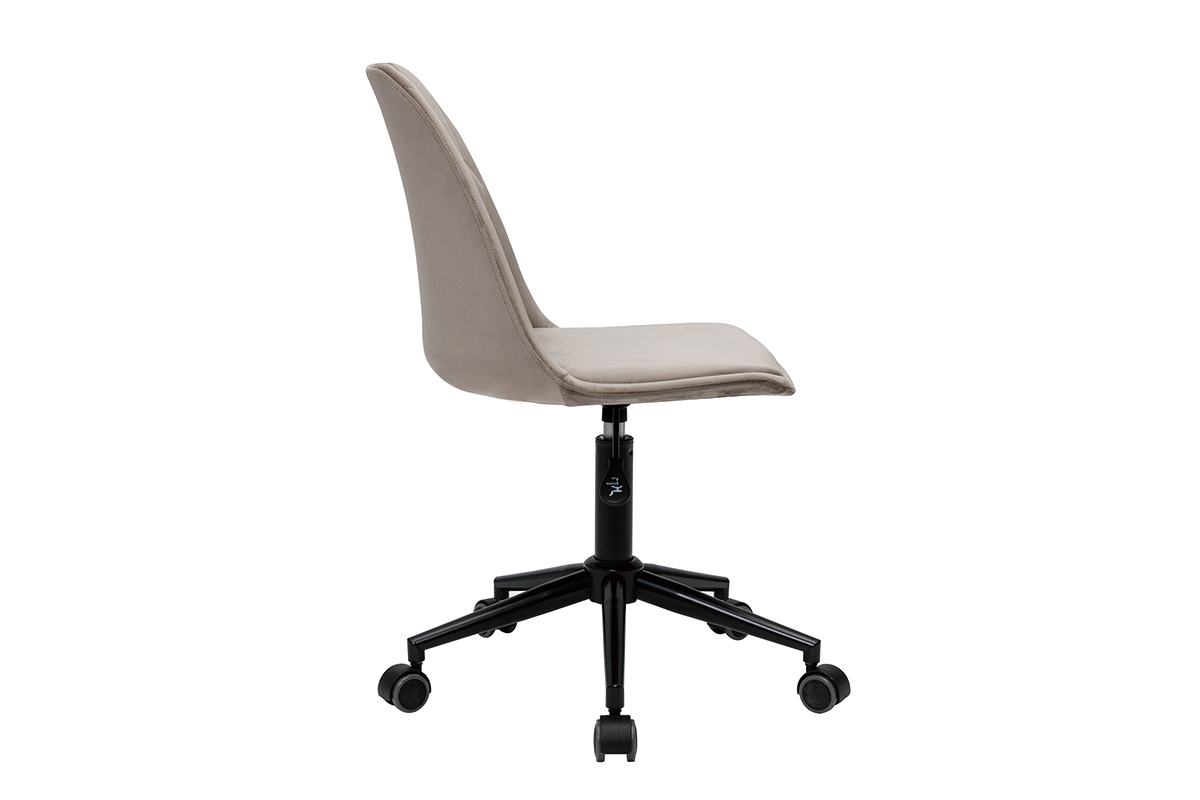 Silla de escritorio moderna de terciopelo color topo FUSE
