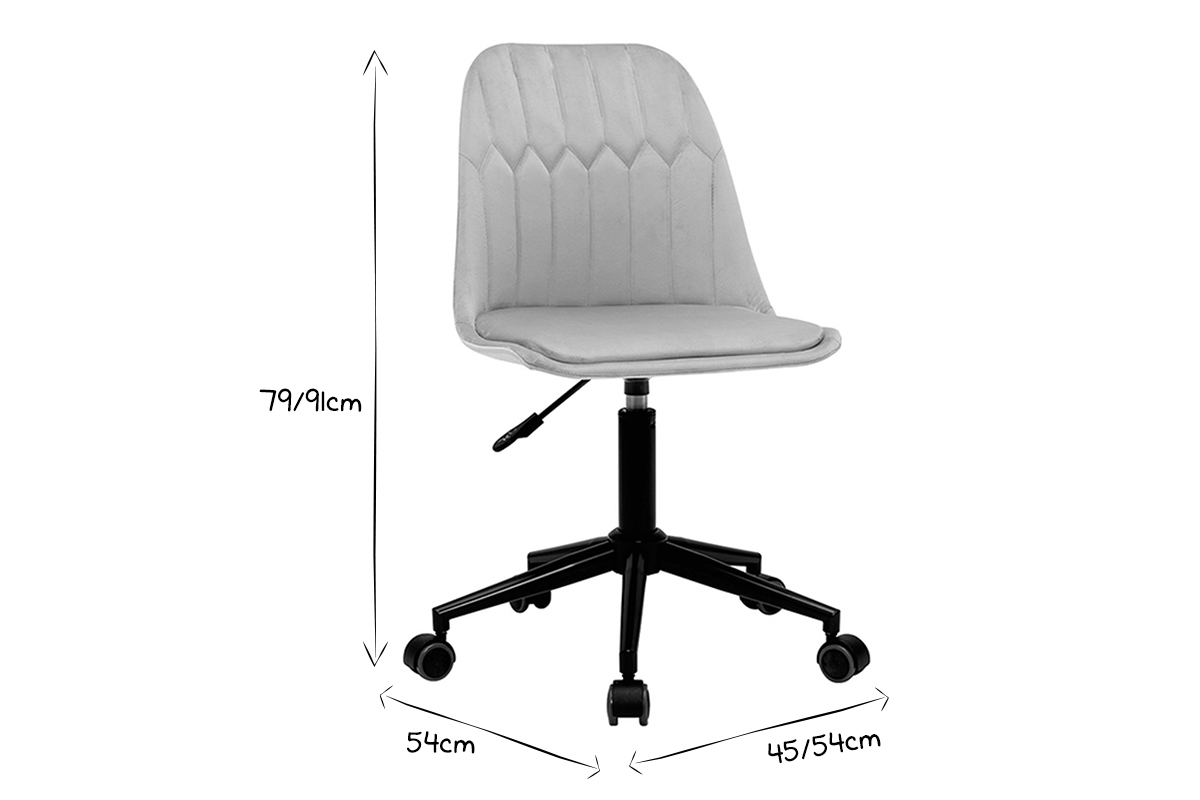 Silla de escritorio moderna de terciopelo color topo FUSE