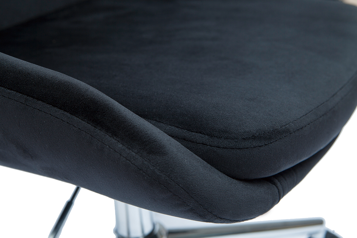 Silla de escritorio moderna de terciopelo negro HOLO