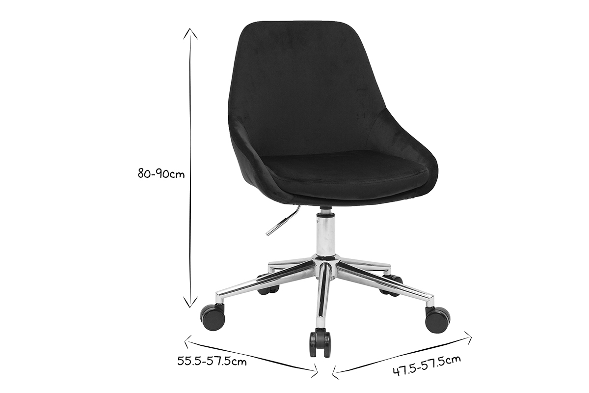 Silla de escritorio moderna de terciopelo negro HOLO