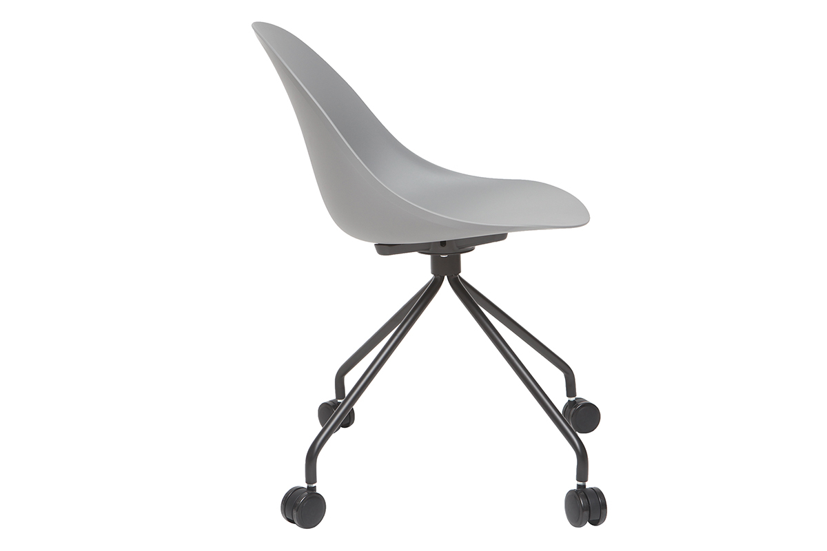 Silla de escritorio moderna gris y negra CONCHA