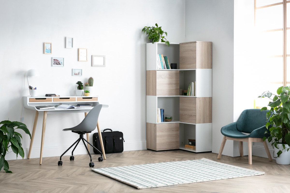 Silla de escritorio moderna gris y negra CONCHA