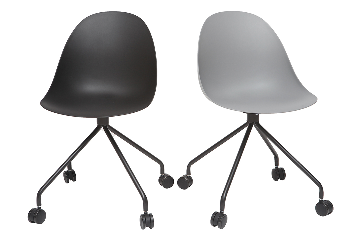 Silla de escritorio moderna negra CONCHA