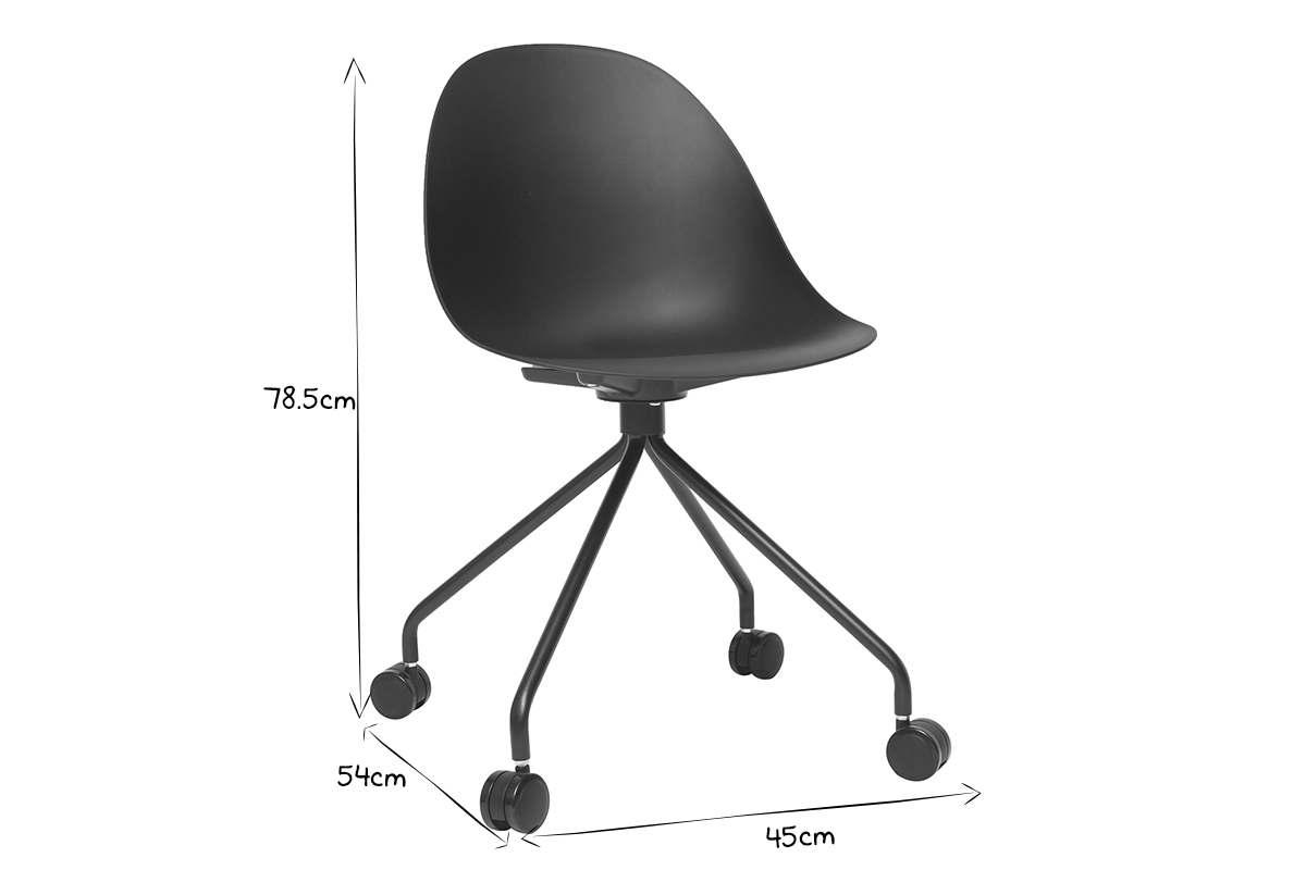 Silla de escritorio moderna negra CONCHA