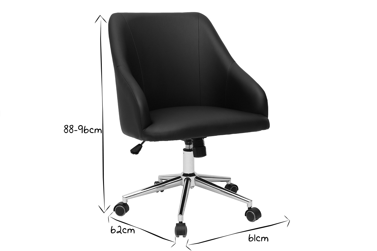 Silla de escritorio moderna negra SCARLETT