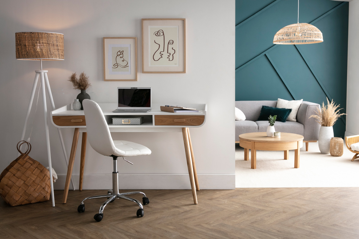 Silla de escritorio moderna tejido azul petrleo COX