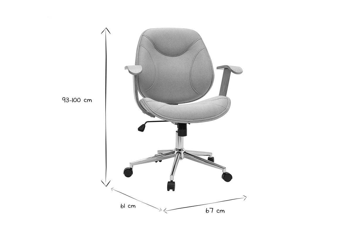 Silla de escritorio moderna tejido gris claro YORKE
